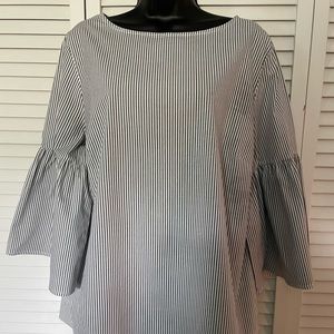 Merona gray striped blouse